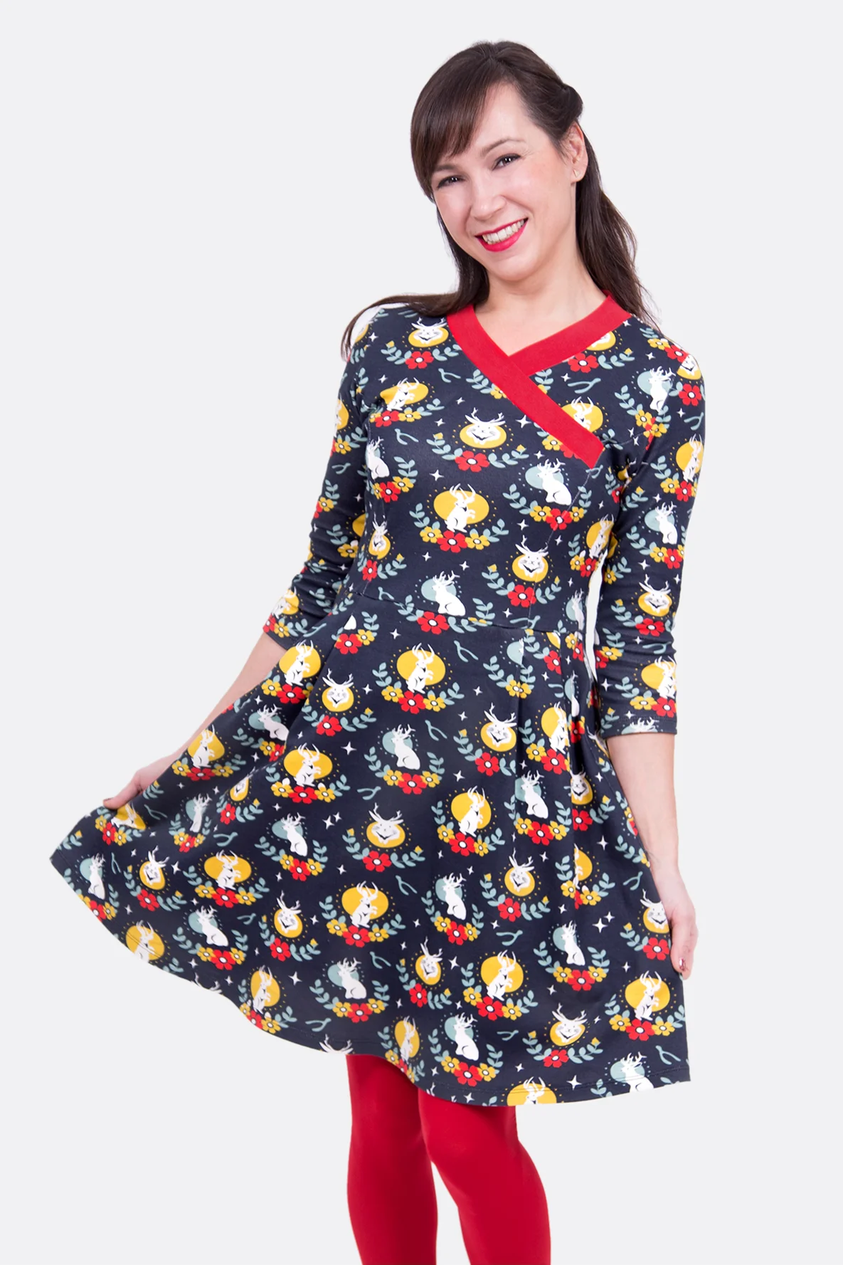 Schnittmuster Jerseykleid Wickelausschnitt Videoanleitung