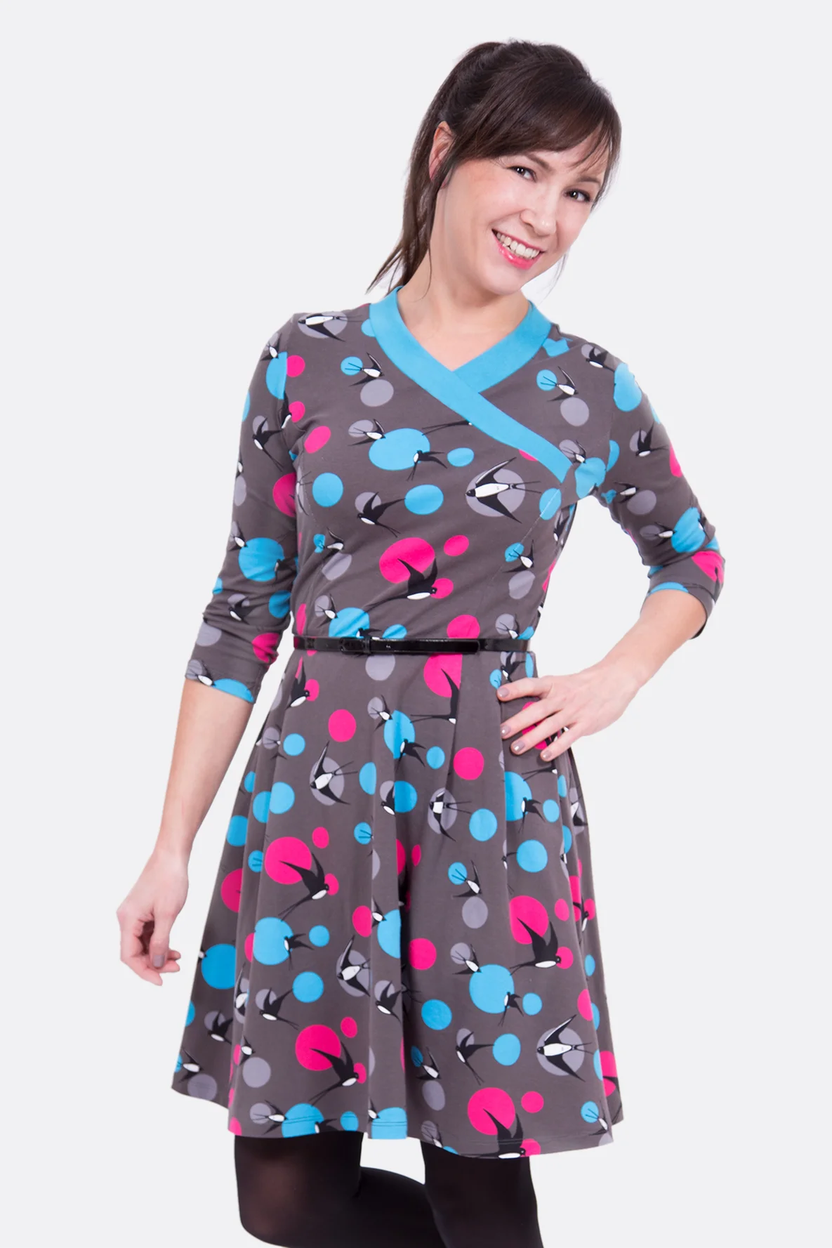 Schnittmuster Damenkleid Jersey mit Wiener Nähten Anleitung