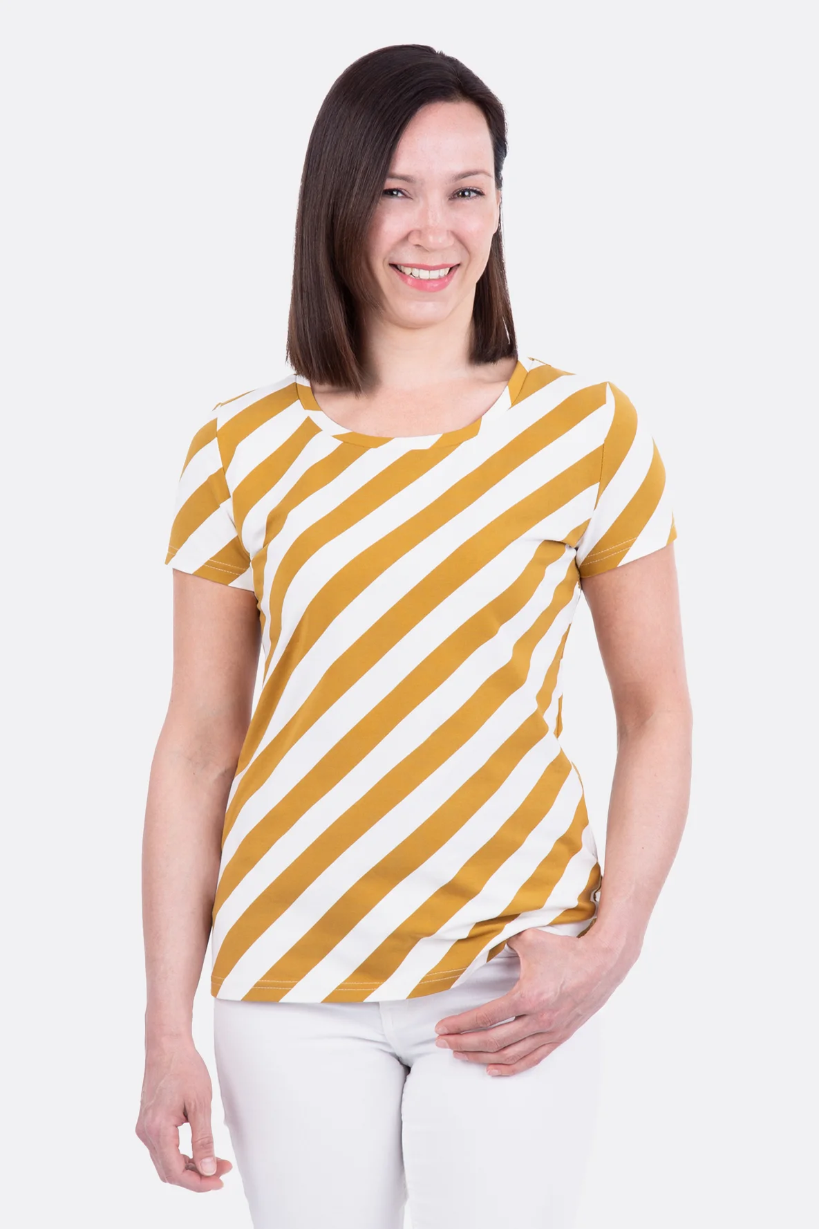 Schnittmuster Damenshirt Jersey runder Ausschnitt