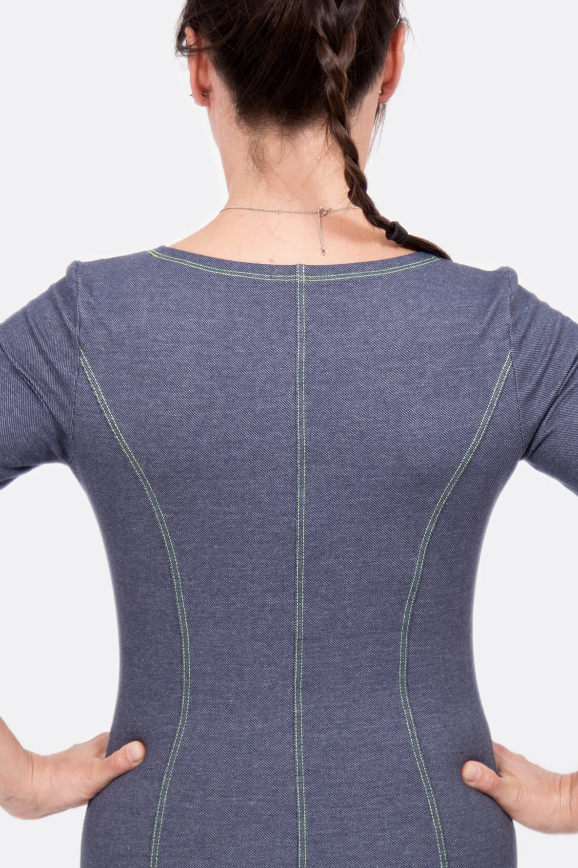 Schnittmuster Etuikleid Jeans Teilungsnähte nähen