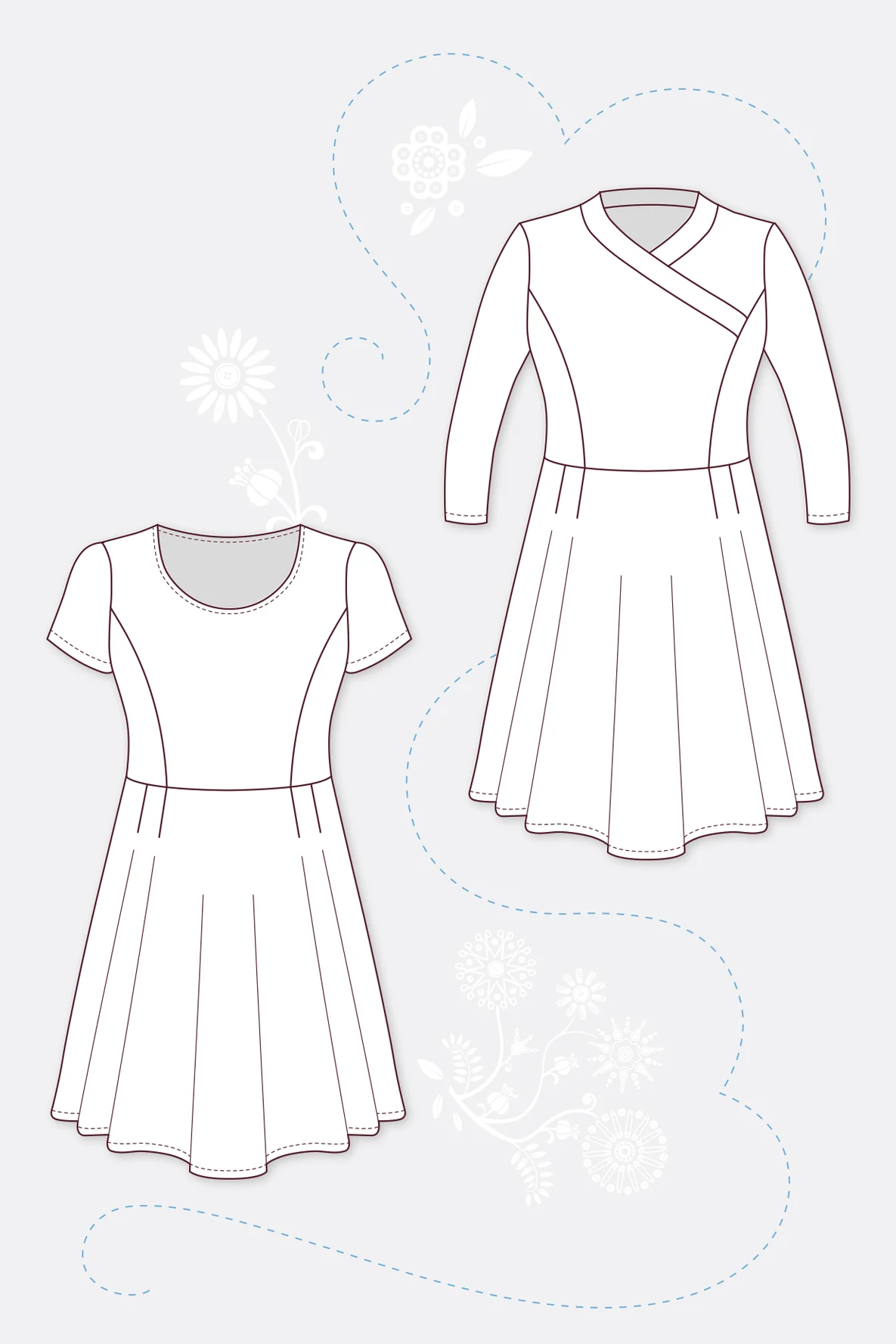 Schnittmuster Jerseykleid Varianten Nähanleitung