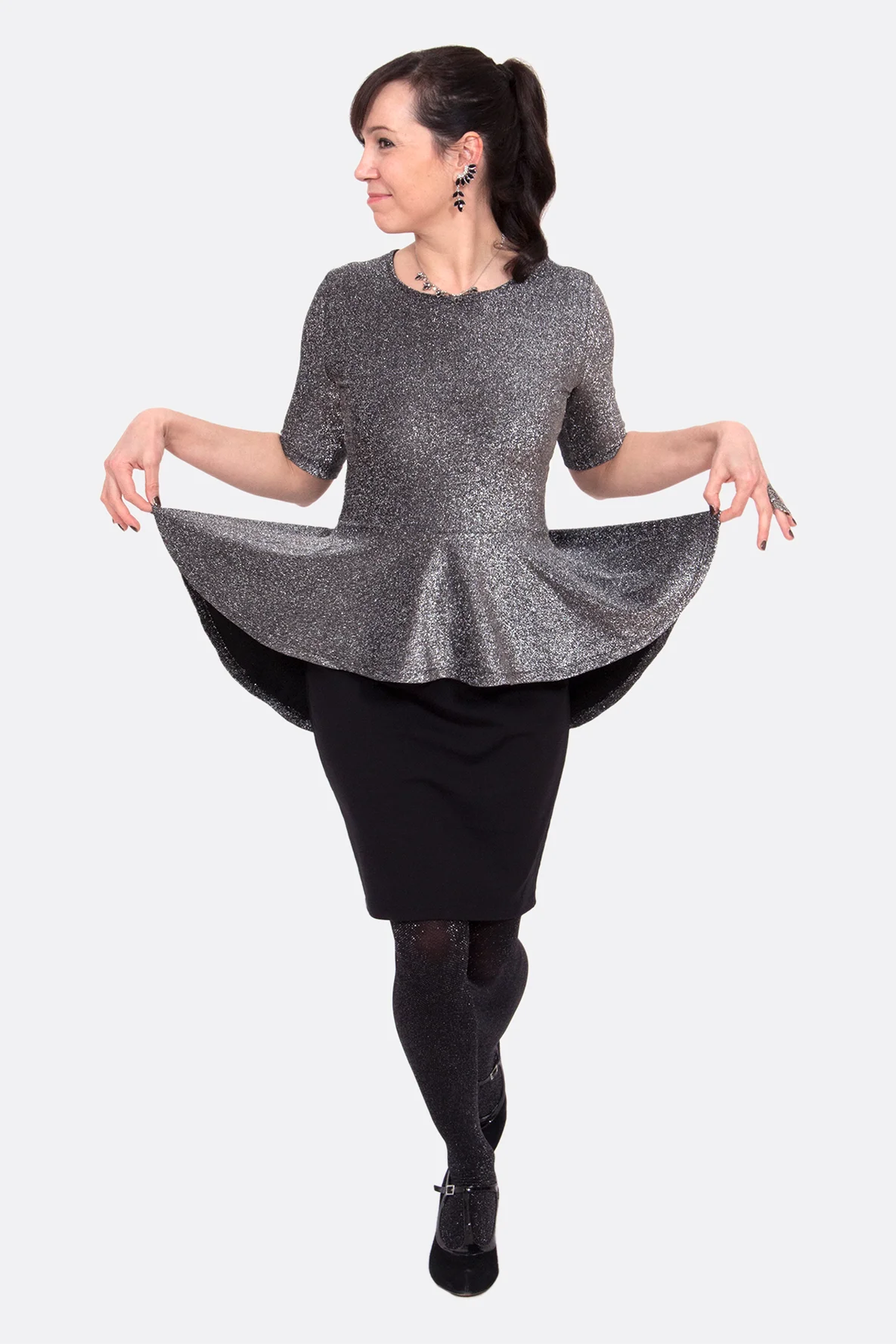 Schnittmuster Damen Schößchen Shirt Silvester Outfit nähen