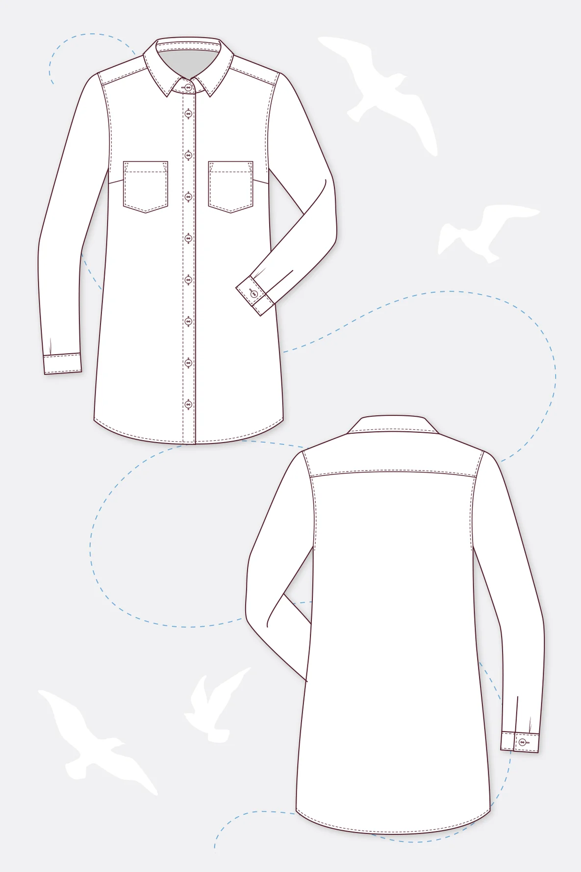 Schnittmuster Longbluse Ivy Varianten