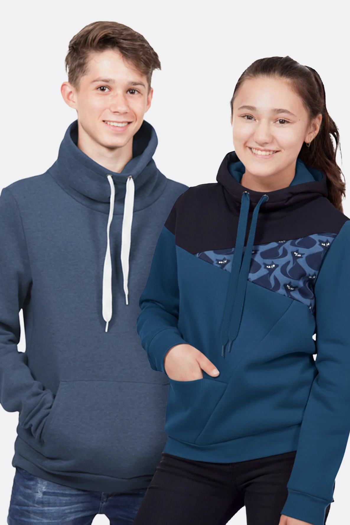 Teenager Schnittmuster Freestyle Hoodie mit oder ohne Teilung "Mika"