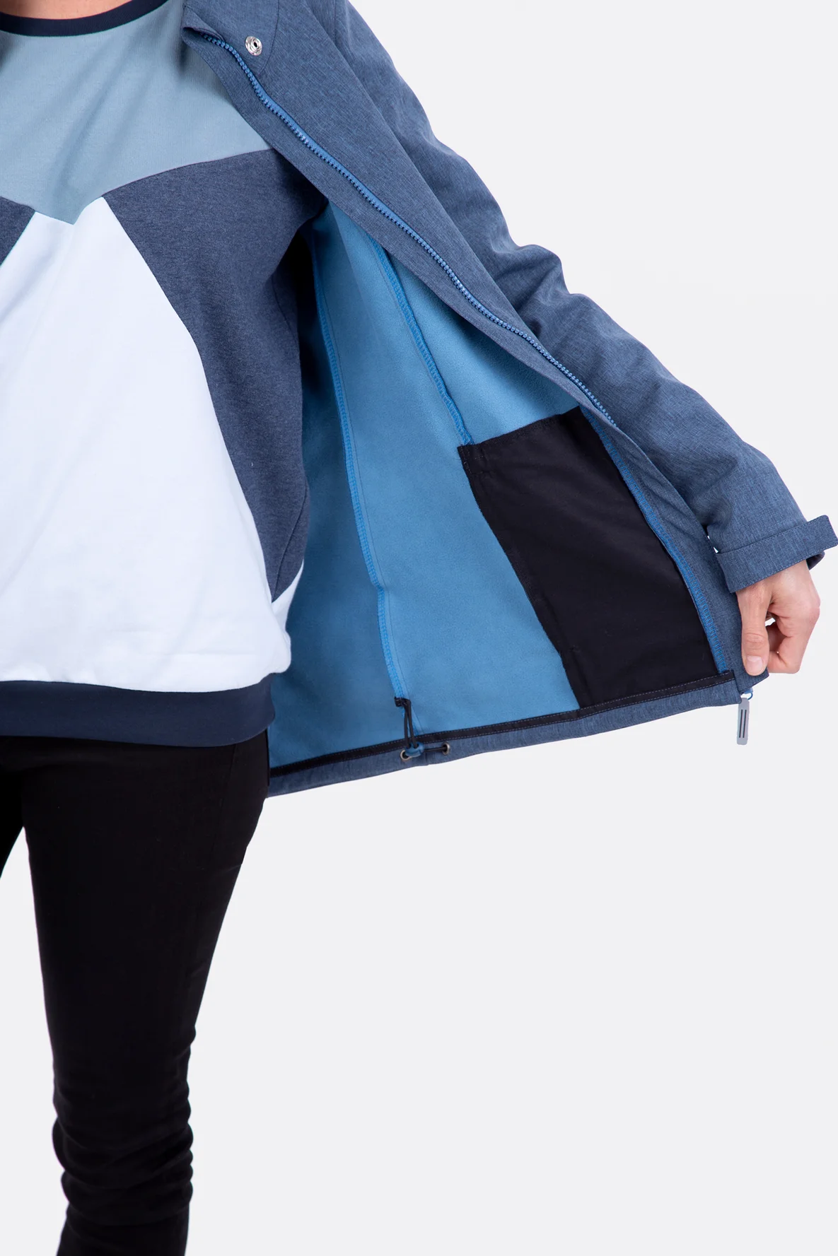 Schnittmuster Softshelljacke verstellbare Kapuze Stopper