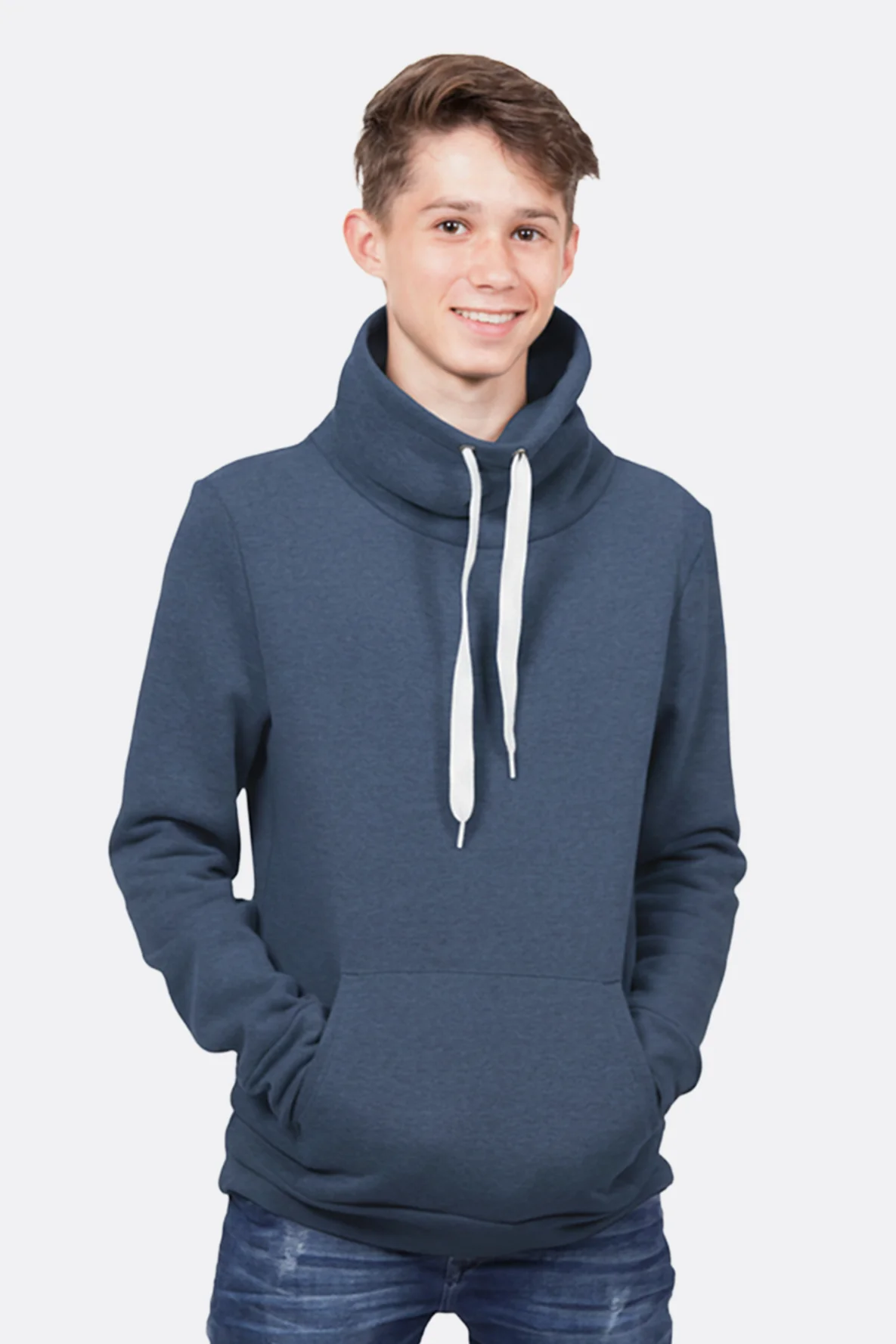 Sweatshirt "Mika" ohne Teilung mit Tubekragen