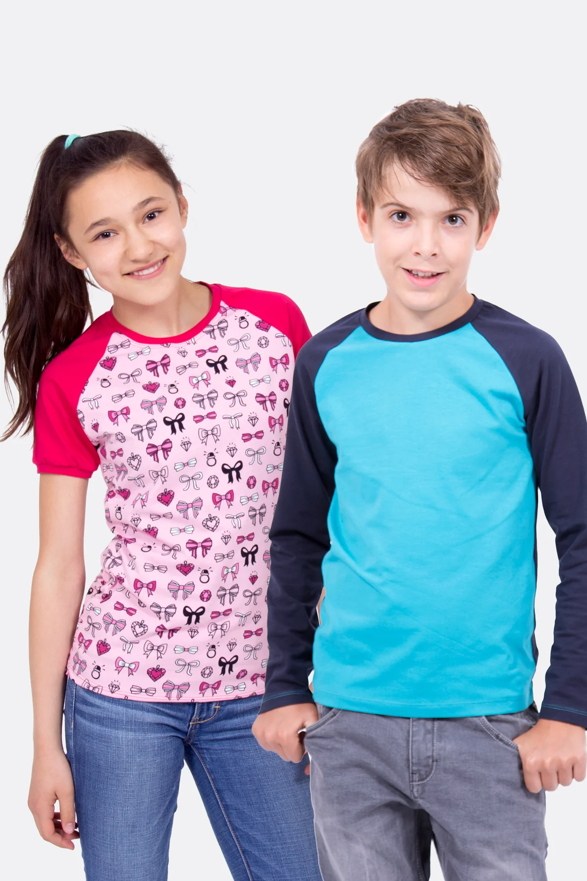 Raglanshirt "Maxi" als Langarmshirt oder mit kurzem Ärmel