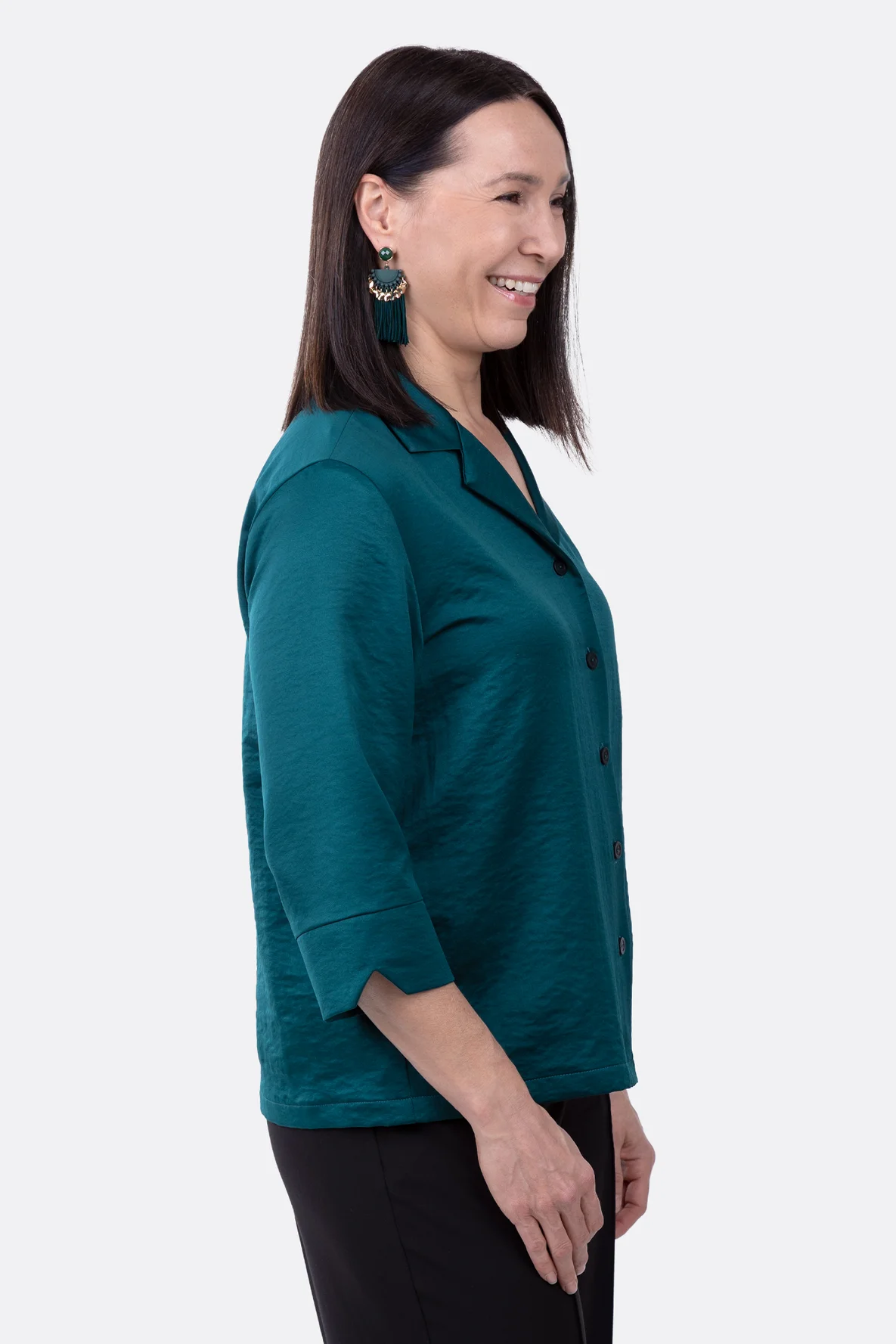 Schnittmuter Damen Hemdbluse Reverskragen Satin selber nähen