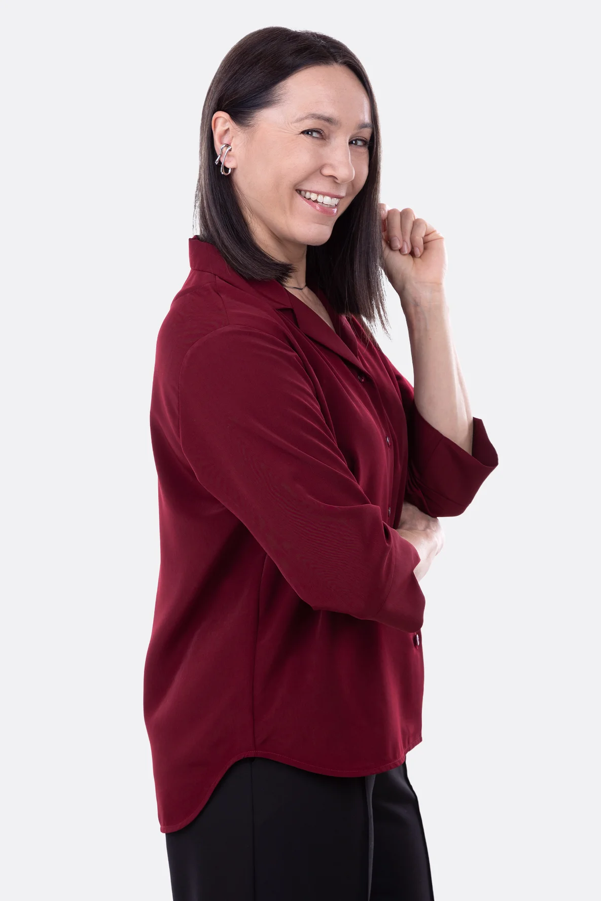 Schnittmuster Hemdbluse runder Saum selber nähen