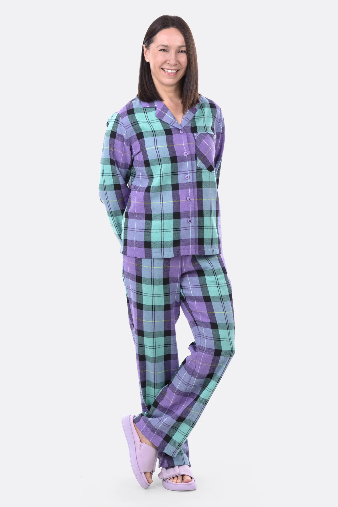 Schnittmuster Pyjama Flanell Karo Nähanleitung