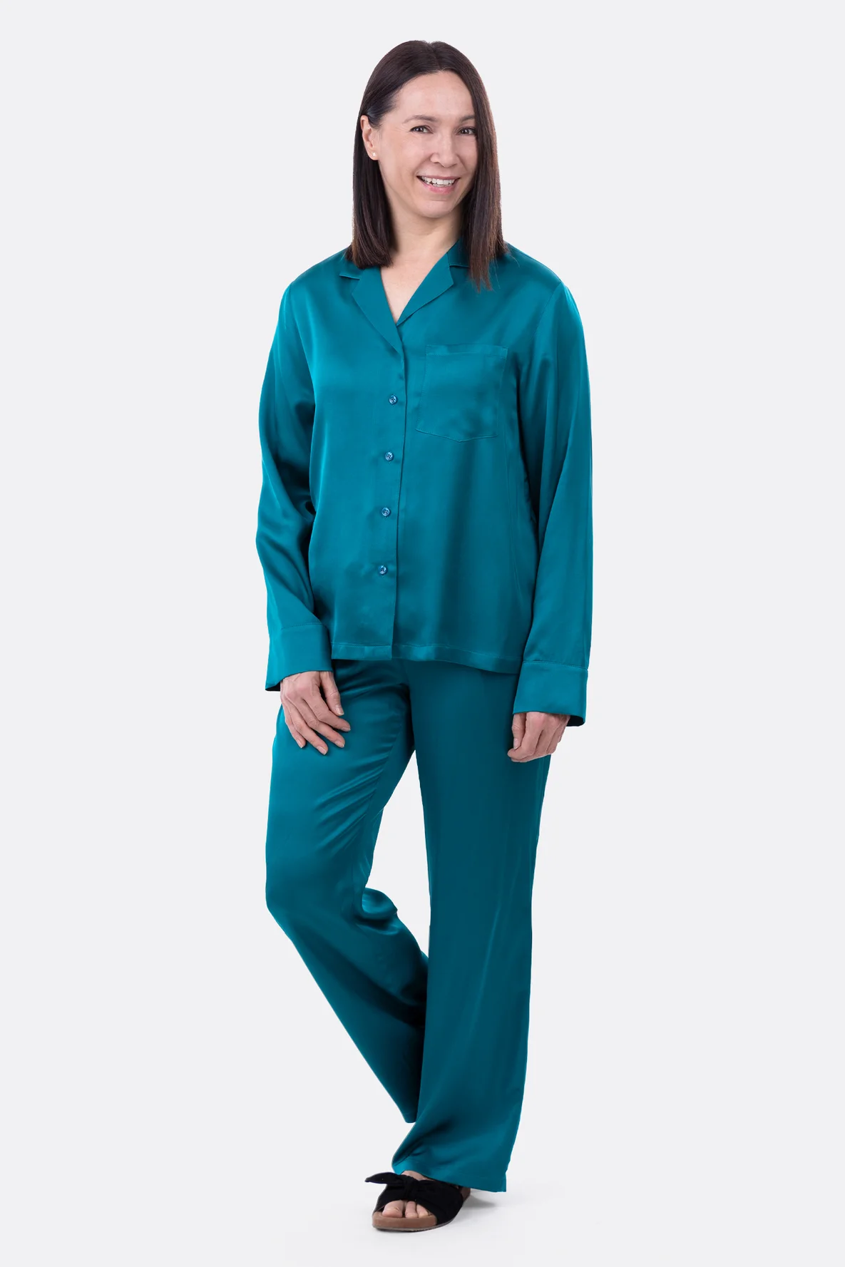 Schnittmuster Pyjama Satin selber nähen Anleitung