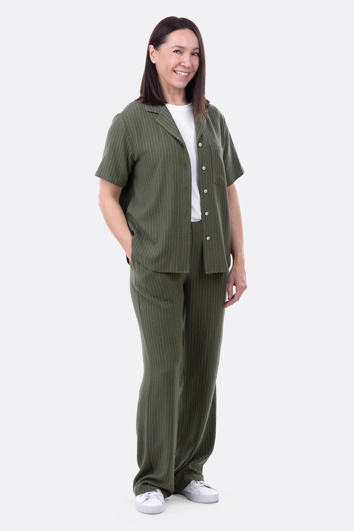 Schnittmuster Set Bluse Hose sommerlich Leinen nähen
