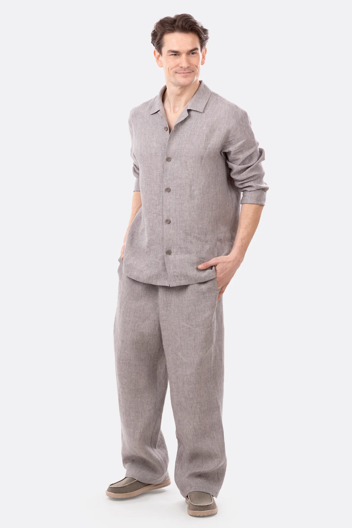 Schnittmuster Herrenanzug aus Leinenstoff für Sommer nähen