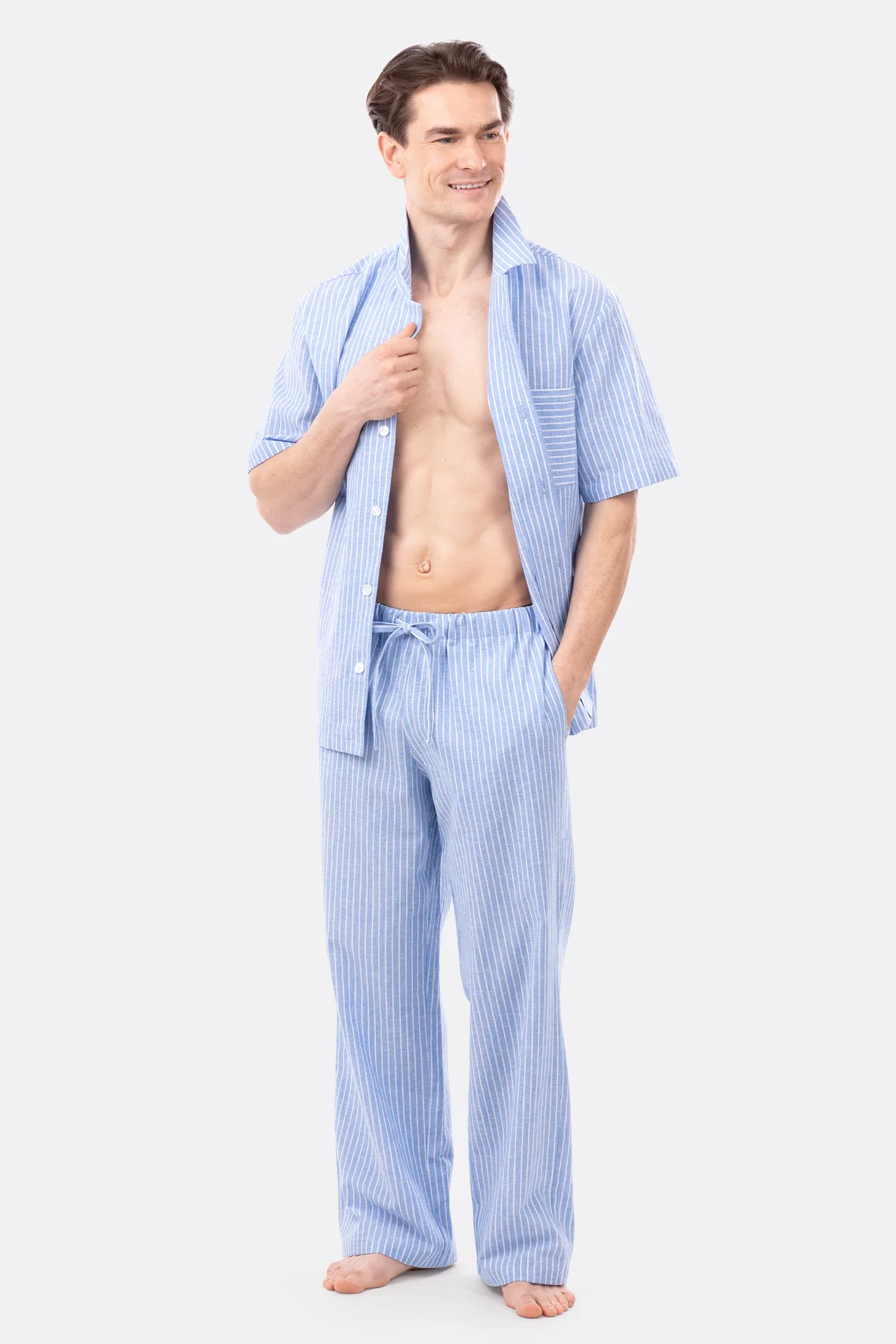 Schnittmuster Herren Pyjama Kurzarm nähen Anleitung