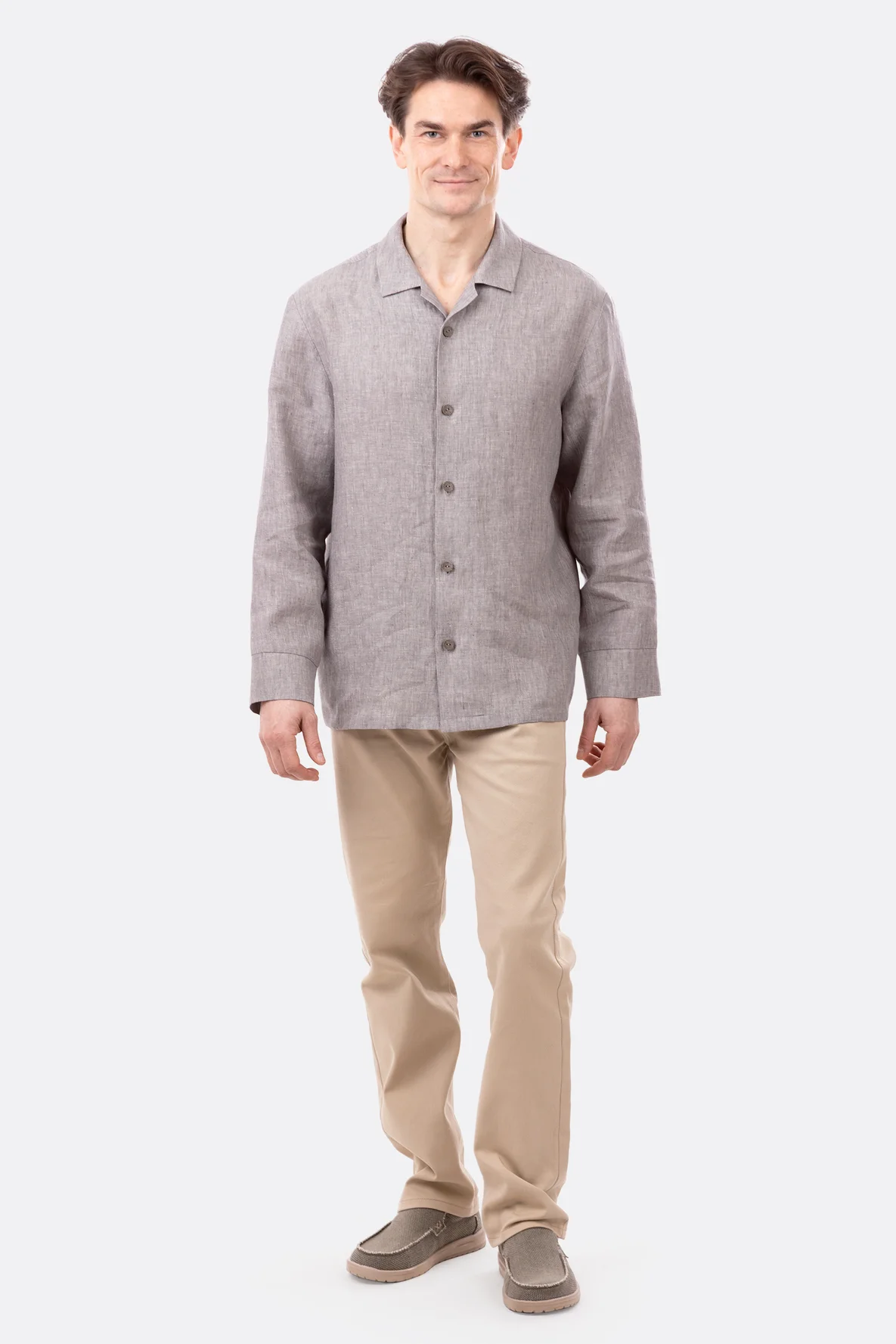 Schnittmuster Herrenhemd leger sommerlich Leinenstoff DIY-anleitung