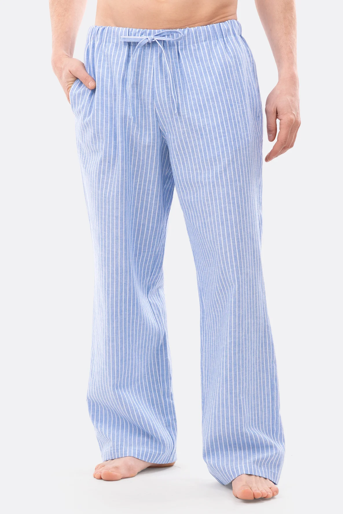 Schnittmuster Herrenhose Pyjama Leinenstoff nähen