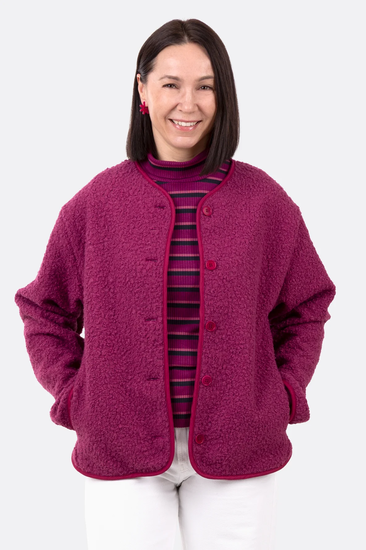 Schnittmuster Damenjacke Boucle Knopfleiste selber nähen