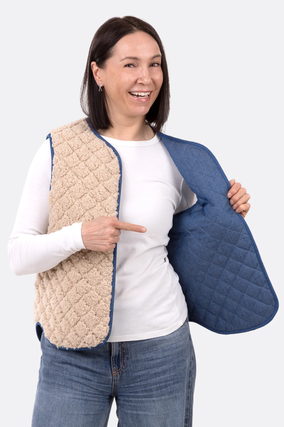 Schnittmuster einfache Wendeweste aus Doubleface Teddystoff nähen