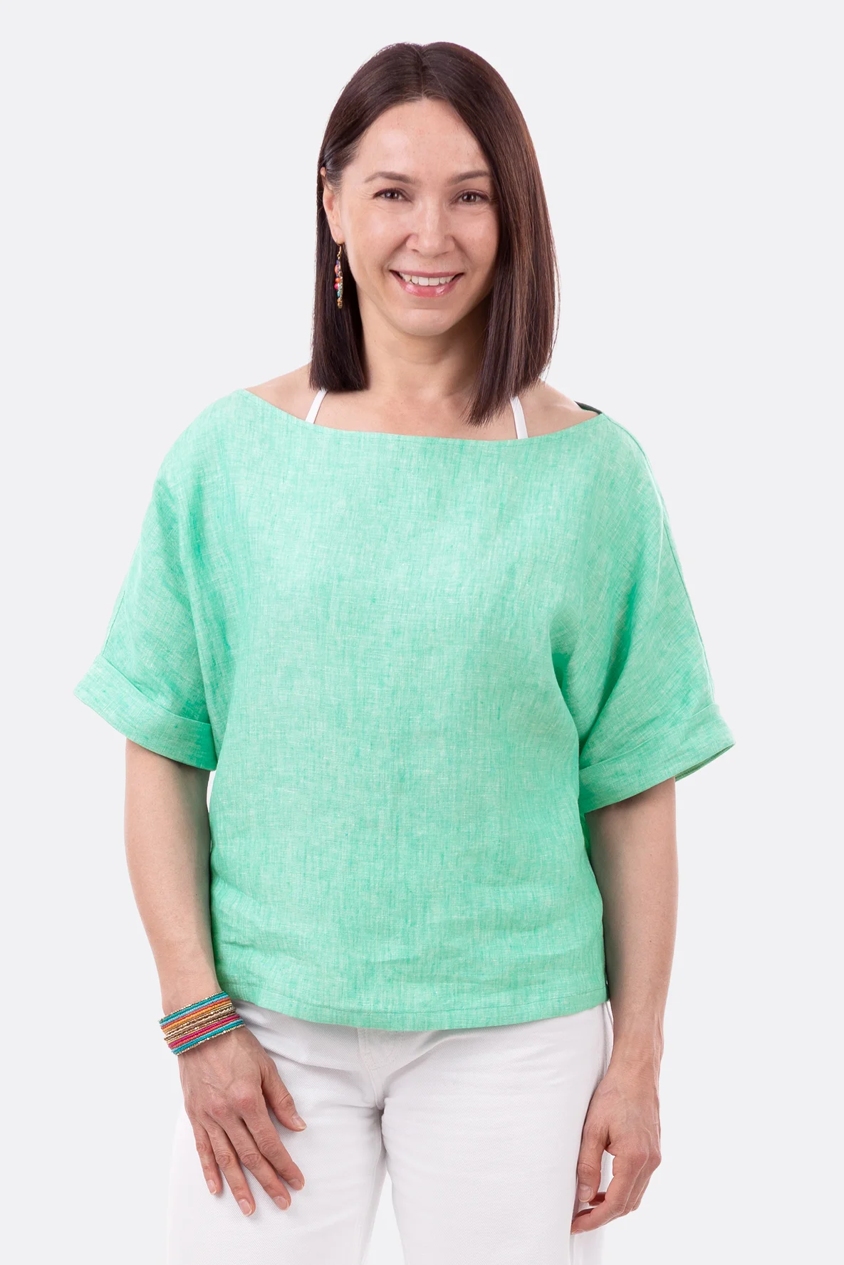 Schnittmuster Leinenbluse mit Kimonoärmeln Nähanleitung