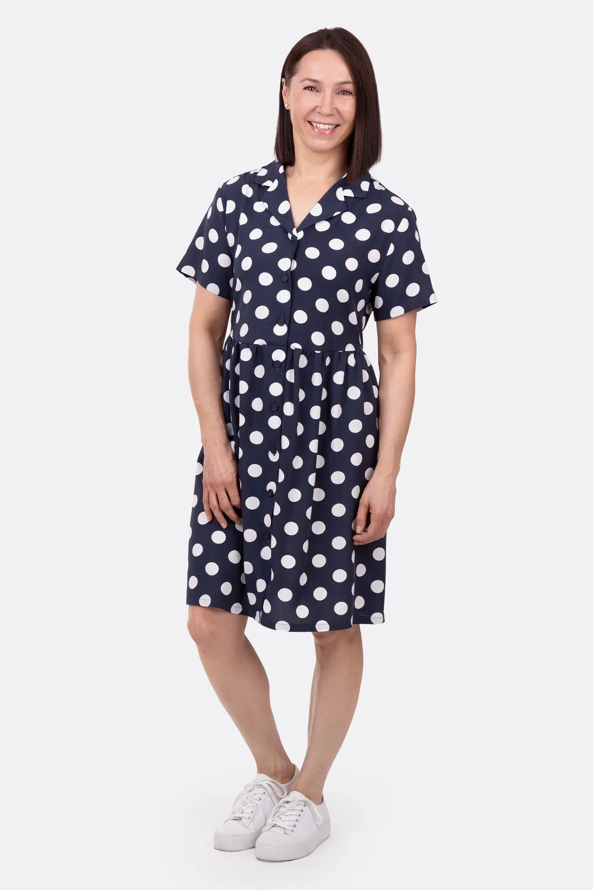 Schnittmuster Hemdblusenkleid sportlich Taschen nähen
