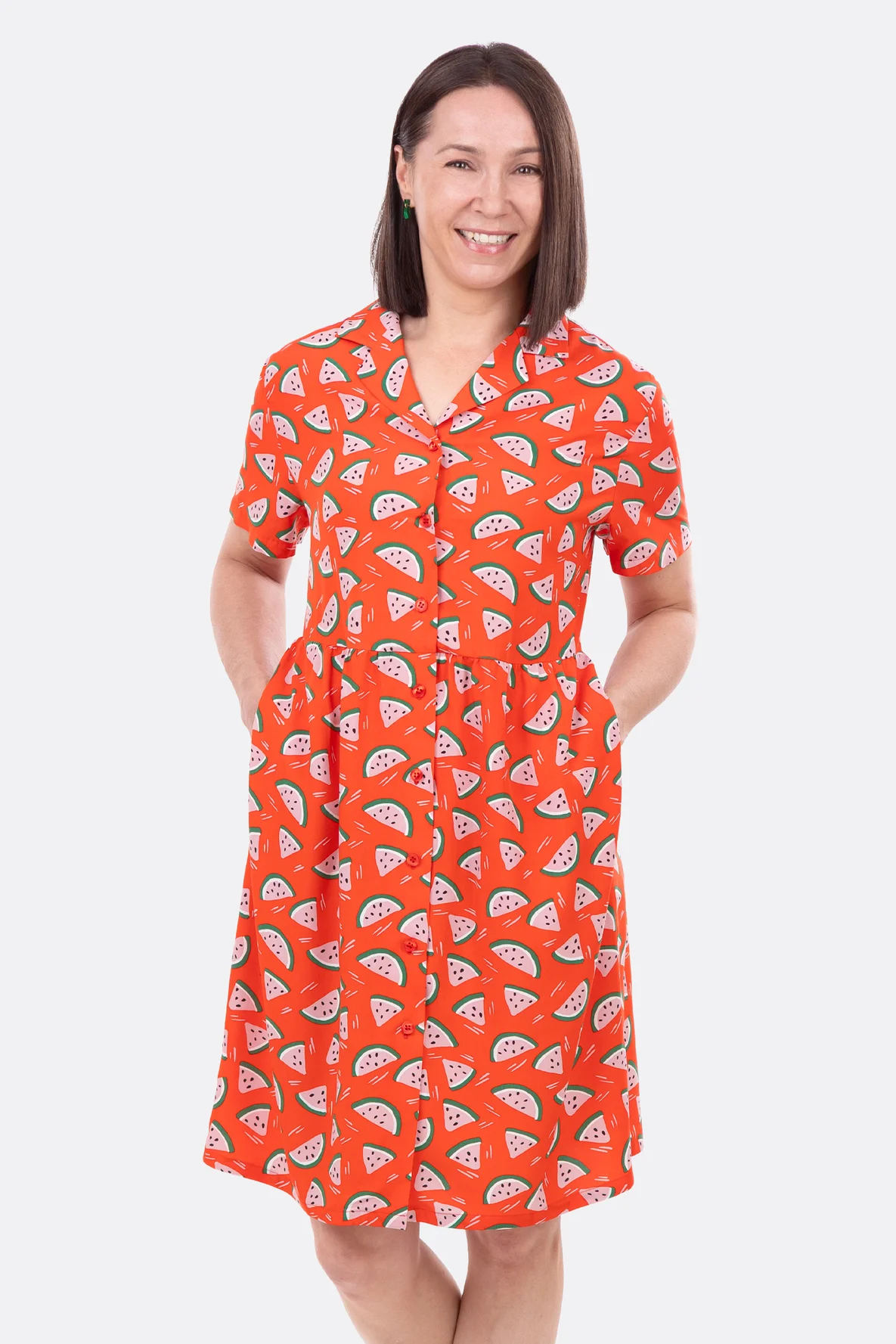 Schnittmuster Sommerkleid tailliert Taschen selber nähen