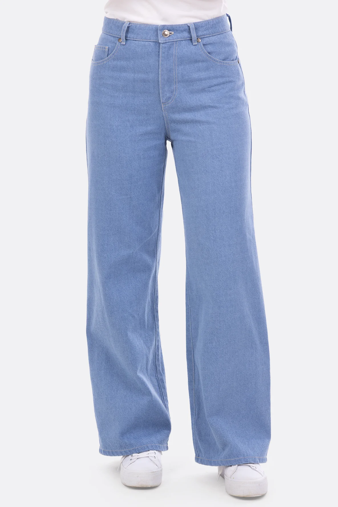 Jeans selber nähen Schnittmuster DIY weites Bein