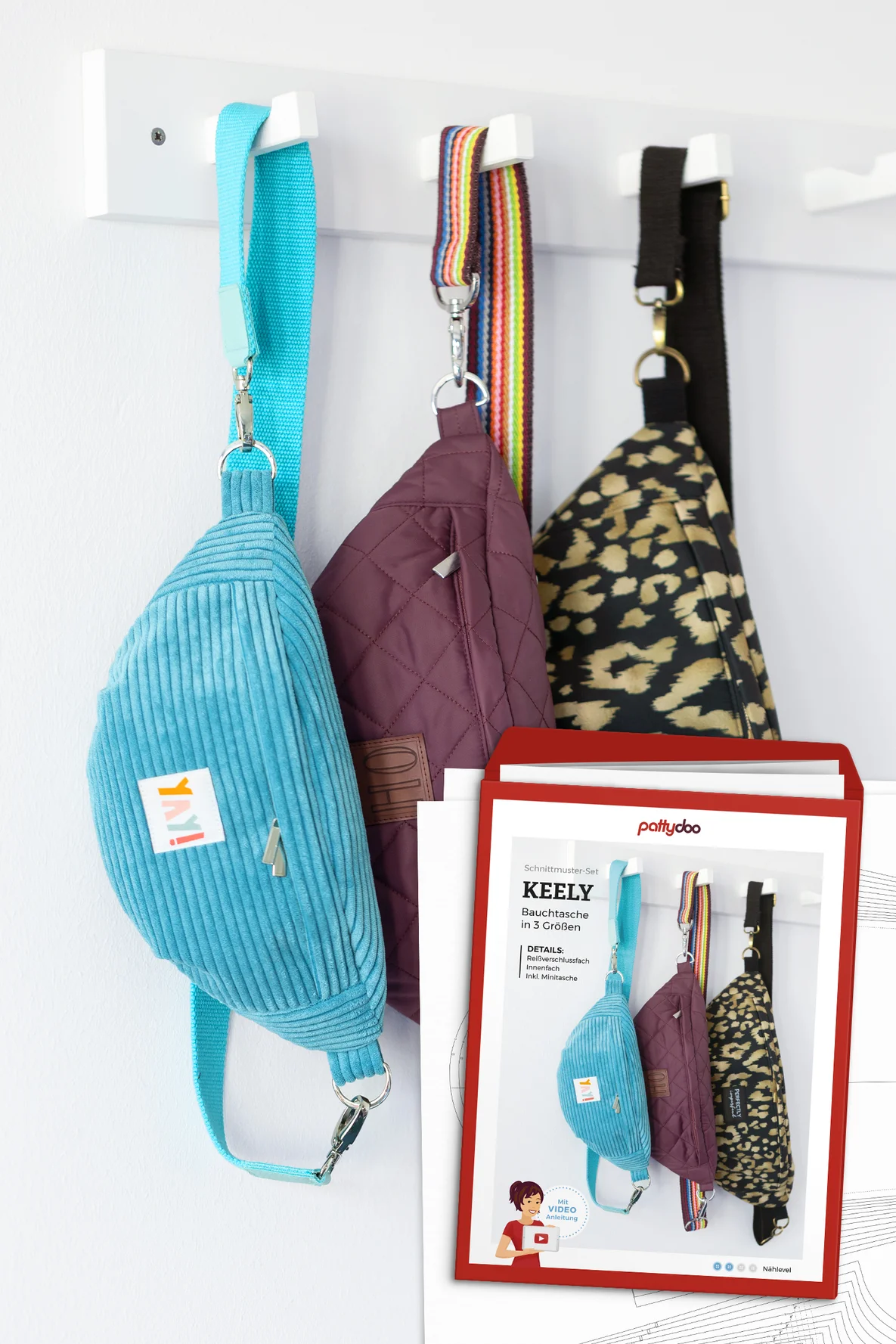 Papierschnittmuster Bauchtaschen-Set "Keely"