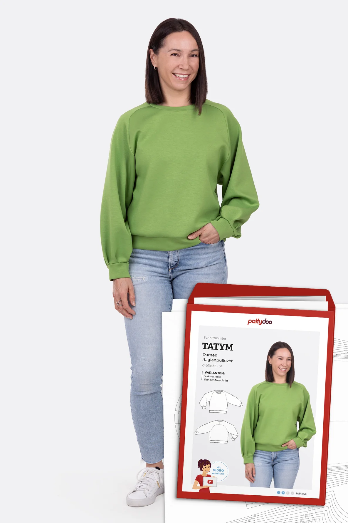 Papierschnittmuster Raglanpullover "Tatym"