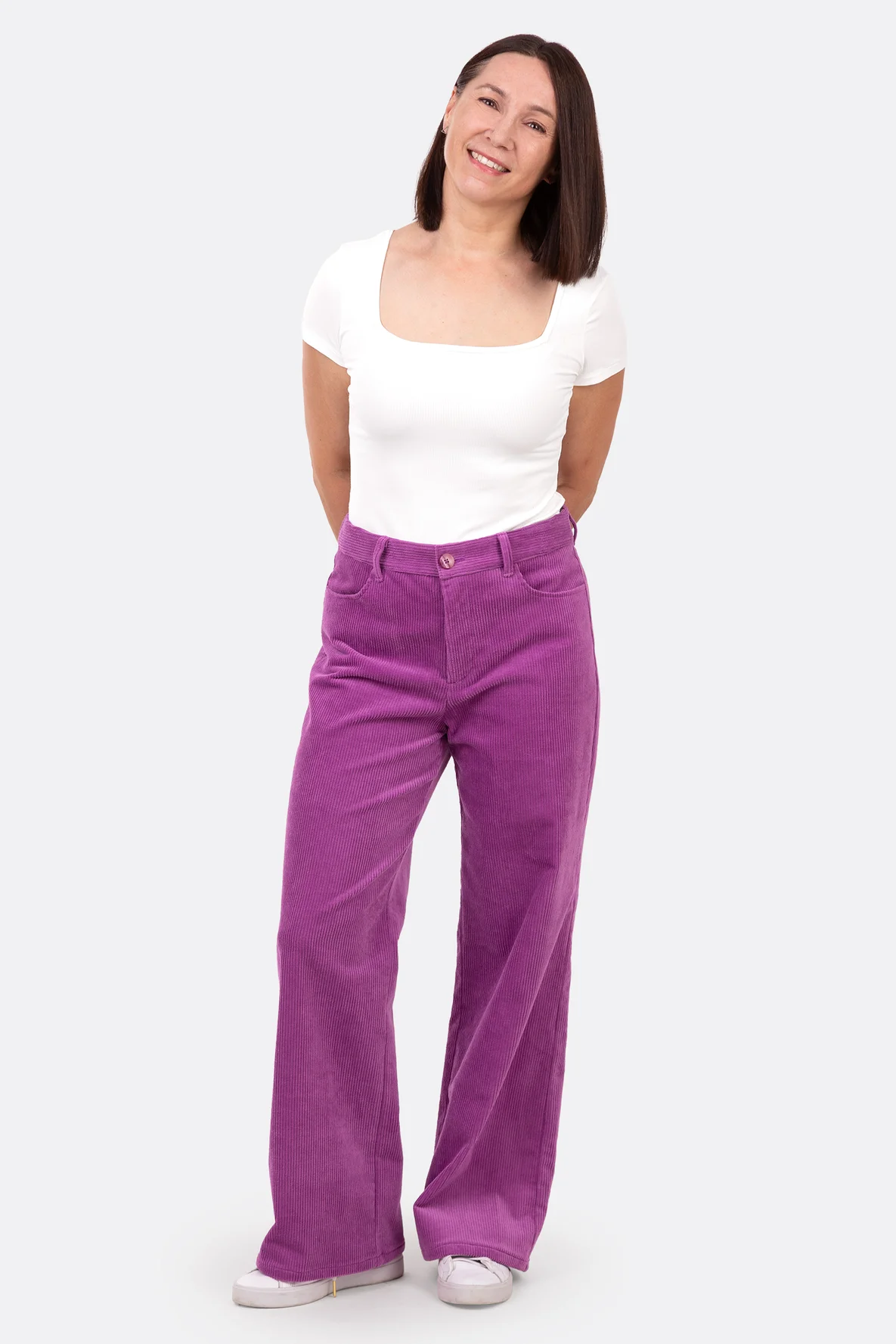Schnittmuster Wide-Leg-Hose selber nähen Cordstoff