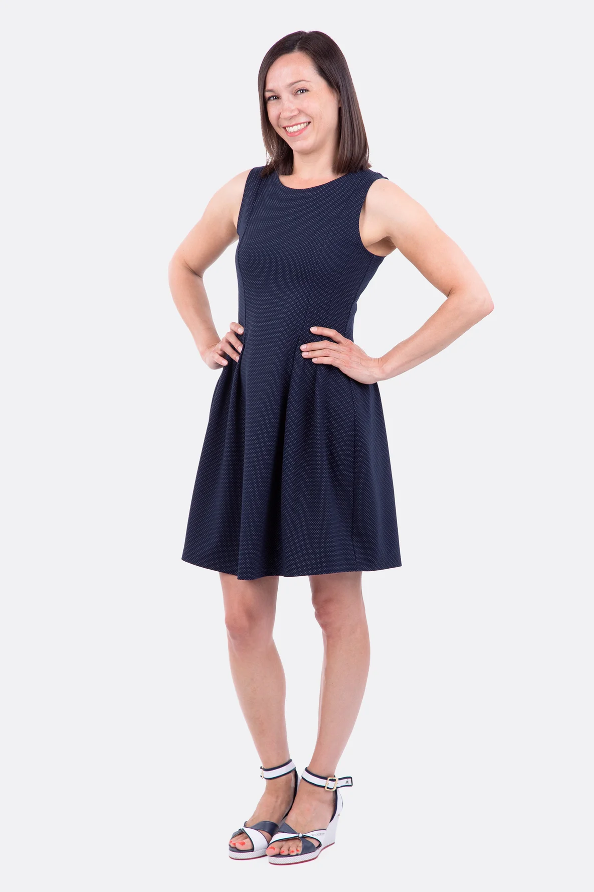 Schnittmuster Damenkleid Jacquard Jersey Videoanleitung Rock Falten