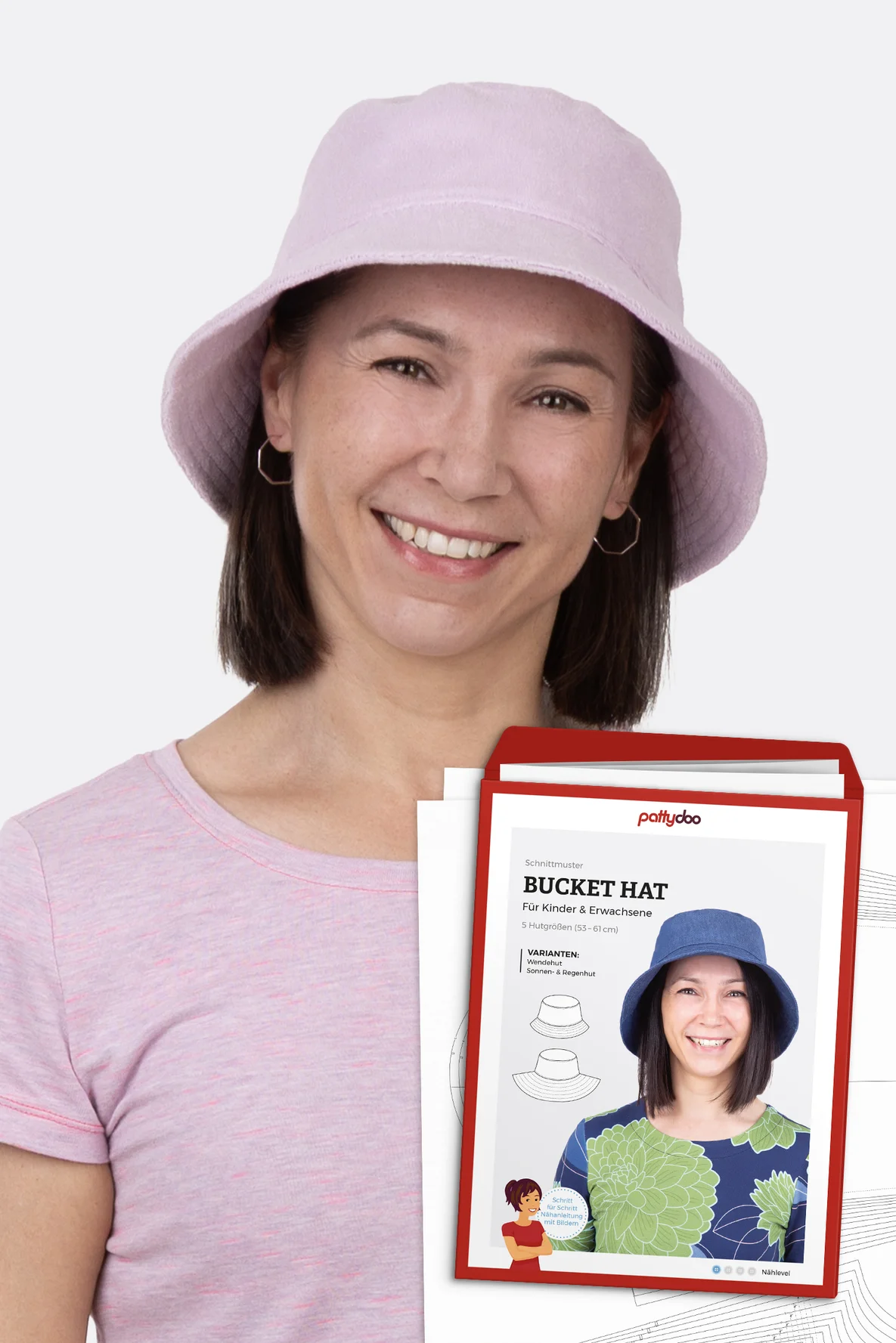 Papierschnittmuster Bucket Hat Sonnenhut aus Frottee selber nähen
