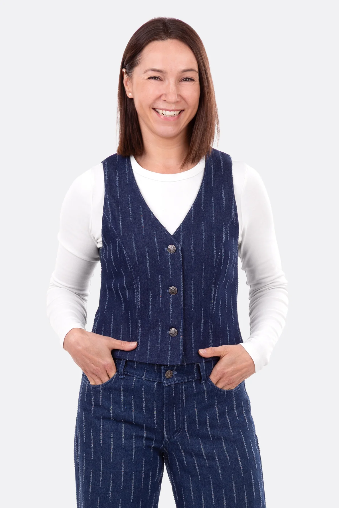 Schnittmuster Jeansweste mit Knopfleiste selber nähen