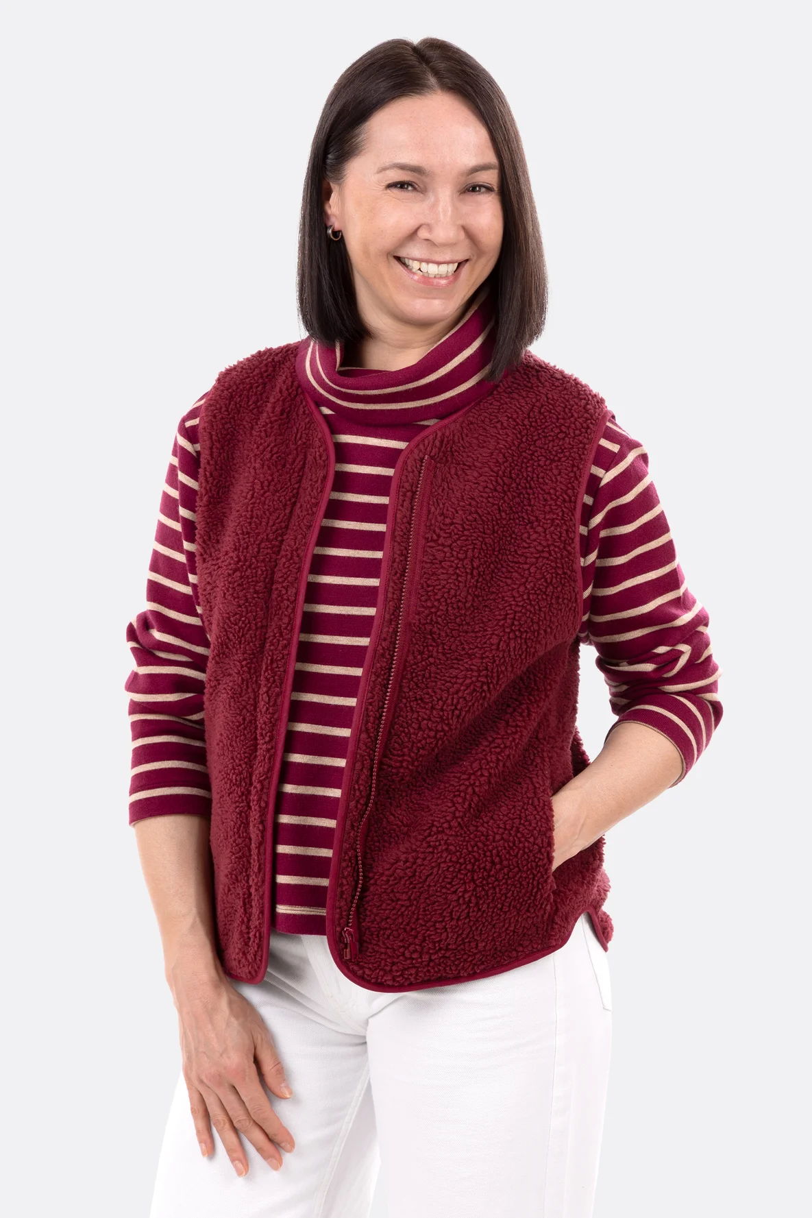 Schnittmuster Damenweste Fleece Reißverschluss zum Selbernähen