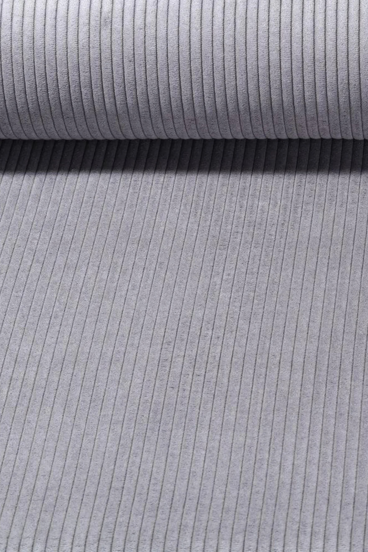 STOFFBOOK Breitcord Stretch-Stoff – 5 Mm Rippen, 142 Cm Breit, Grau. 97% Baumwolle, 3% Elasthan, Meterware.
