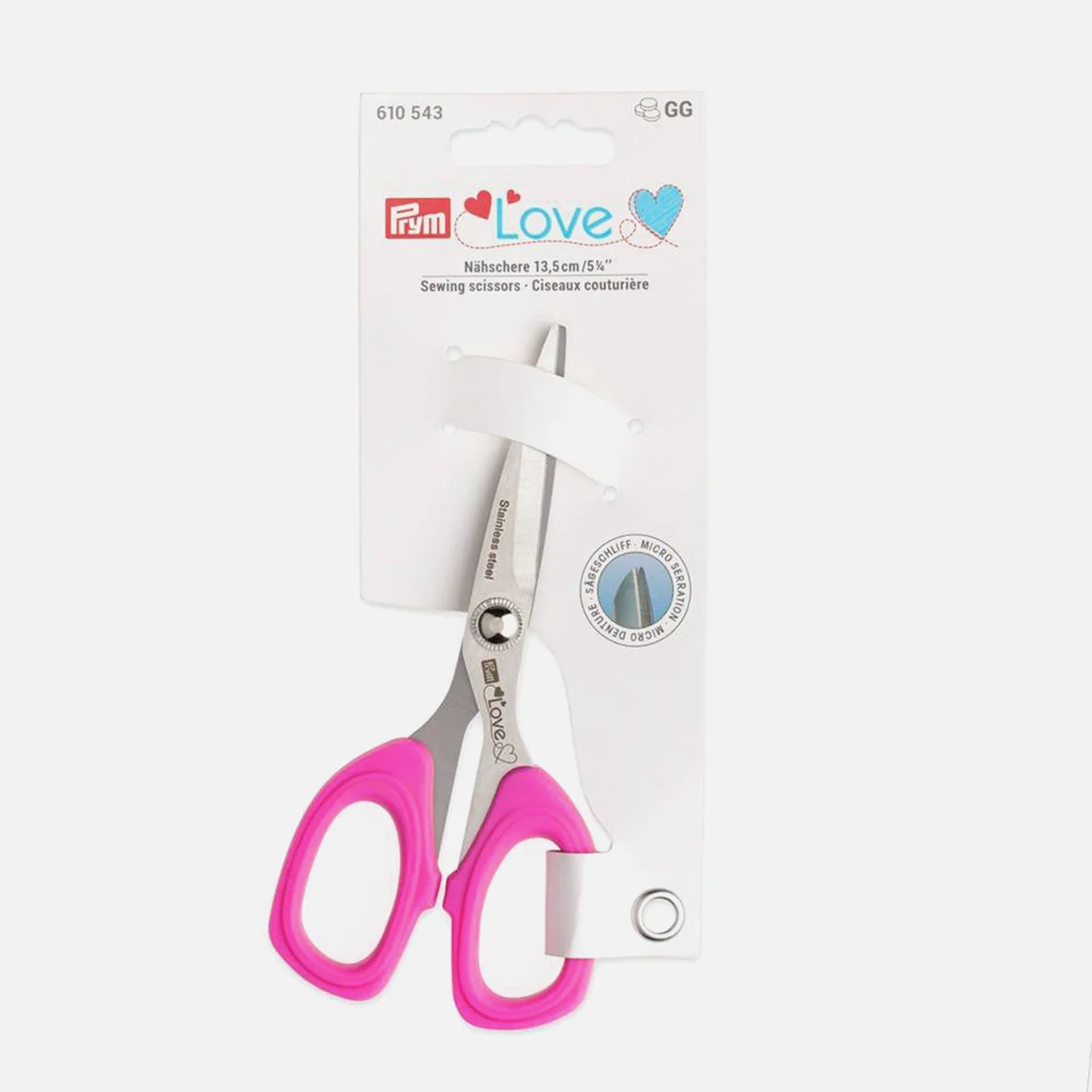 Prym Love Stoffschere Micro Serration- 13,5cm - pink