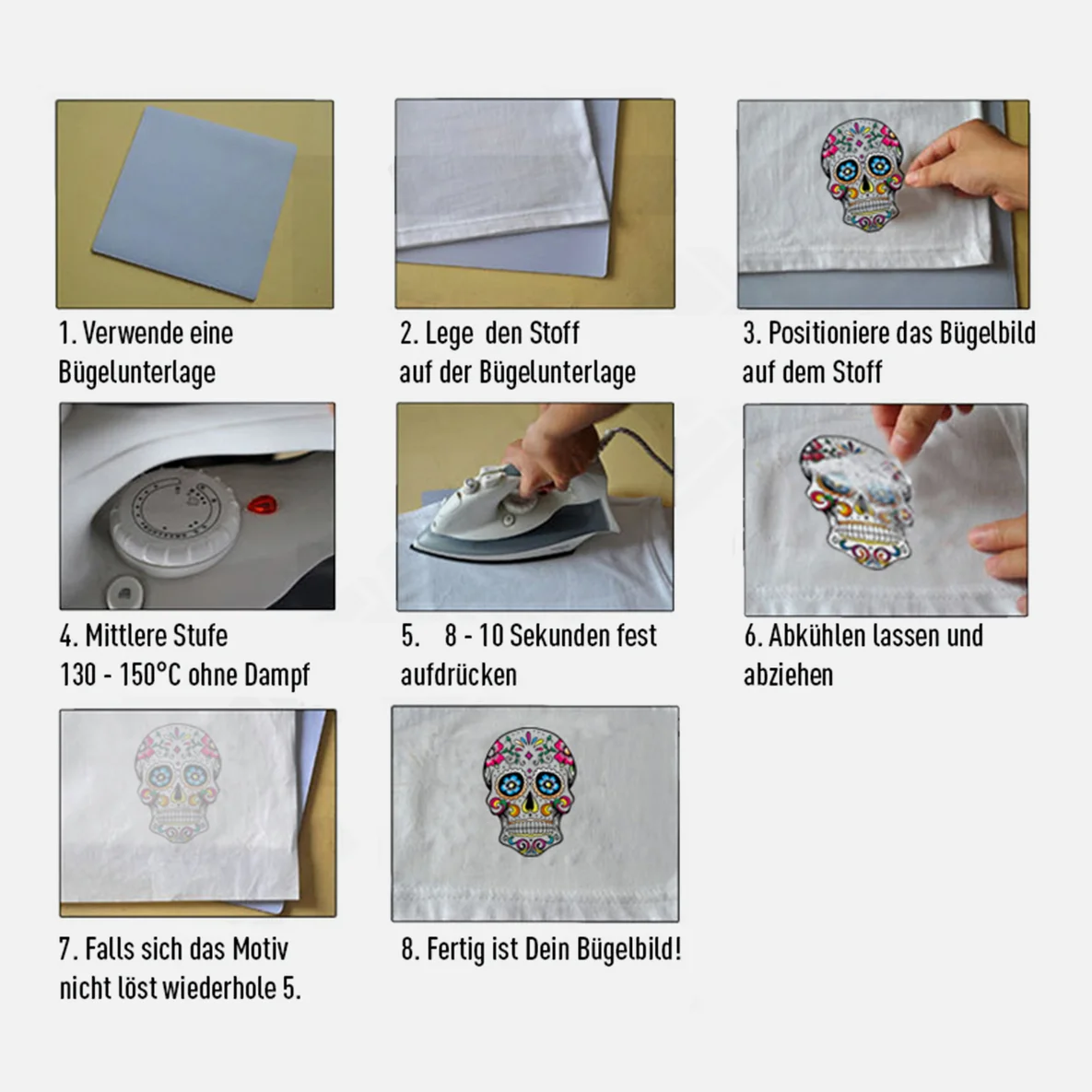 Größenettiketten Bügelbilder