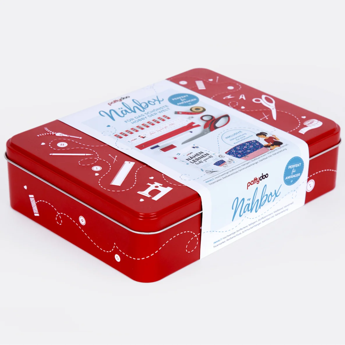 naehbox rot pattydoo mit banderole