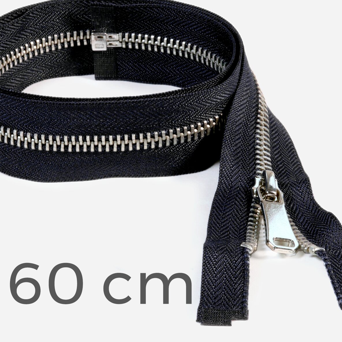 Jacken Reissverschluss Metall teilbar schwarz 60 cm