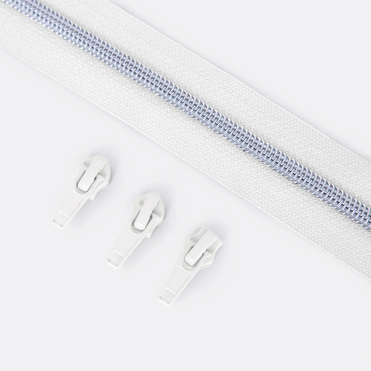 Endlos Reißverschluss weiß
