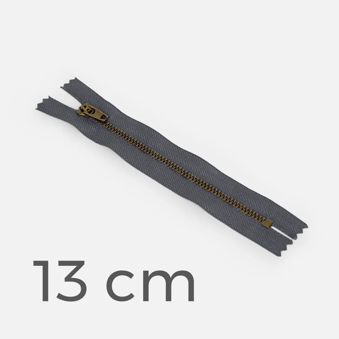 Jeans Reissverschluss Metall messing 13 cm anthrazit