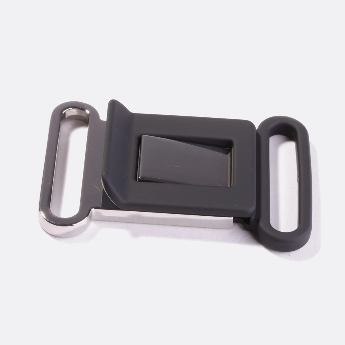 Steckschnalle schwarz silber metall