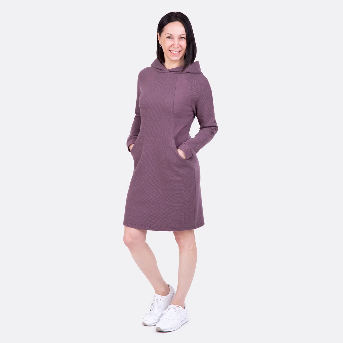 Stoff Meterware Baumwoll Stretchjersey Rippjersey mauve nähen DIY
