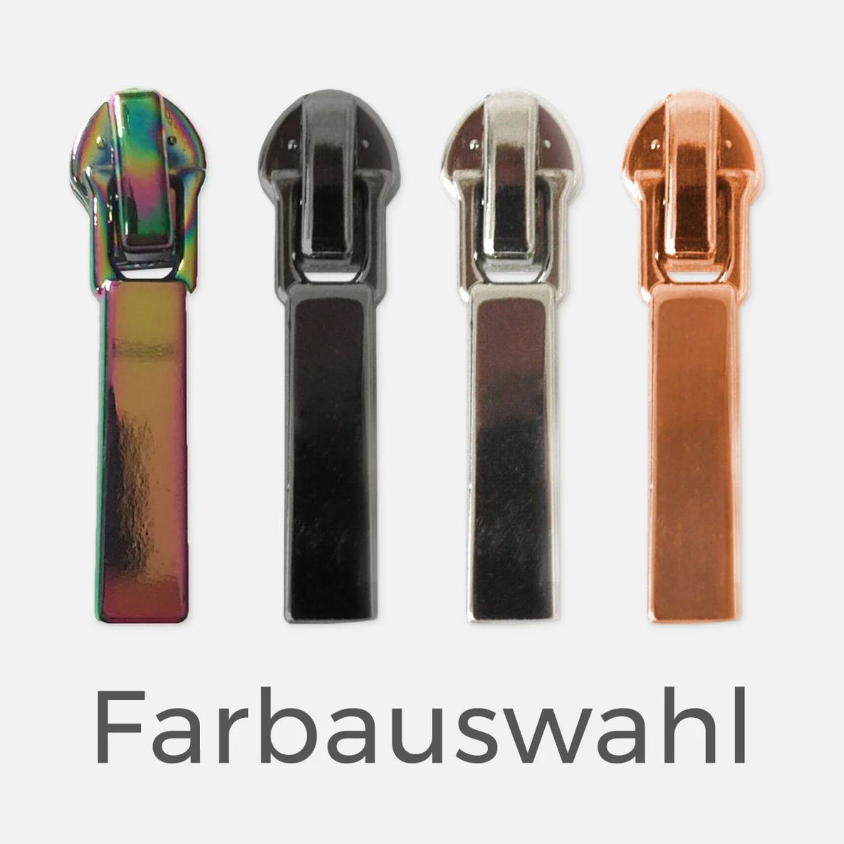 Metall-Zipper 4 Stück für 4mm Raupe Farbauswahl