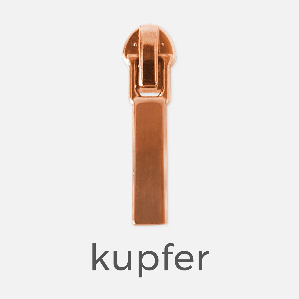 Metall-Zipper 4 Stück für 4mm Raupe kupfer