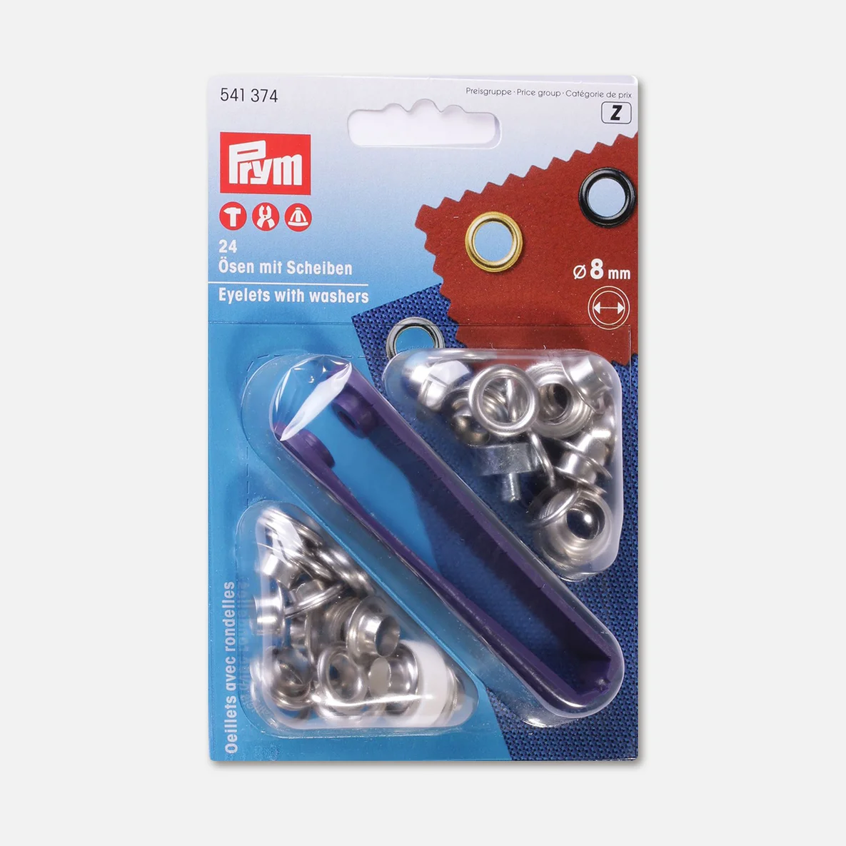 PRYM Ösen mit Scheiben 8mm 24 Stück