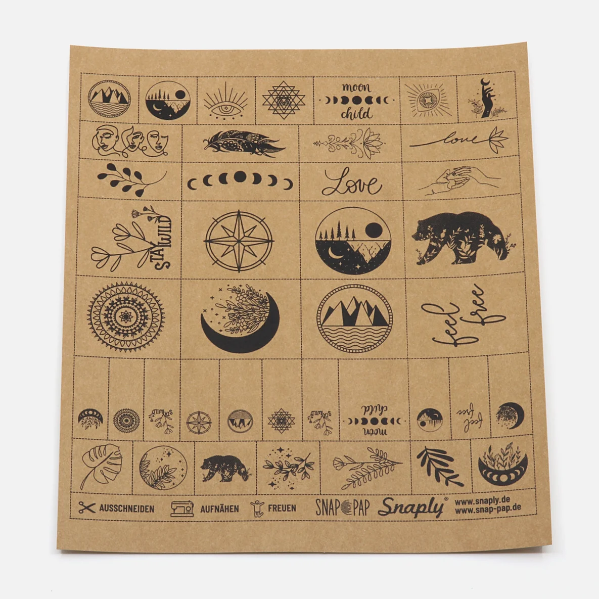 SnapPap Label Bogen Boho