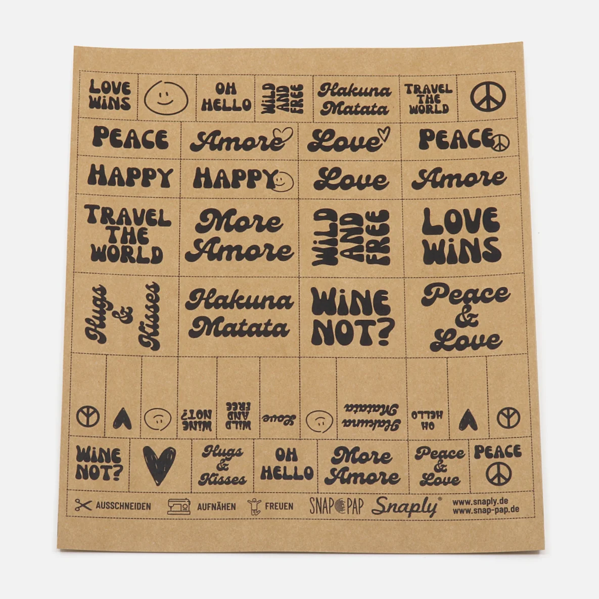 SnapPap Label Bogen Hippie