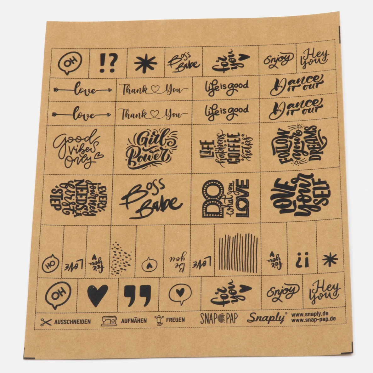 SnapPap Label Bogen Lettering