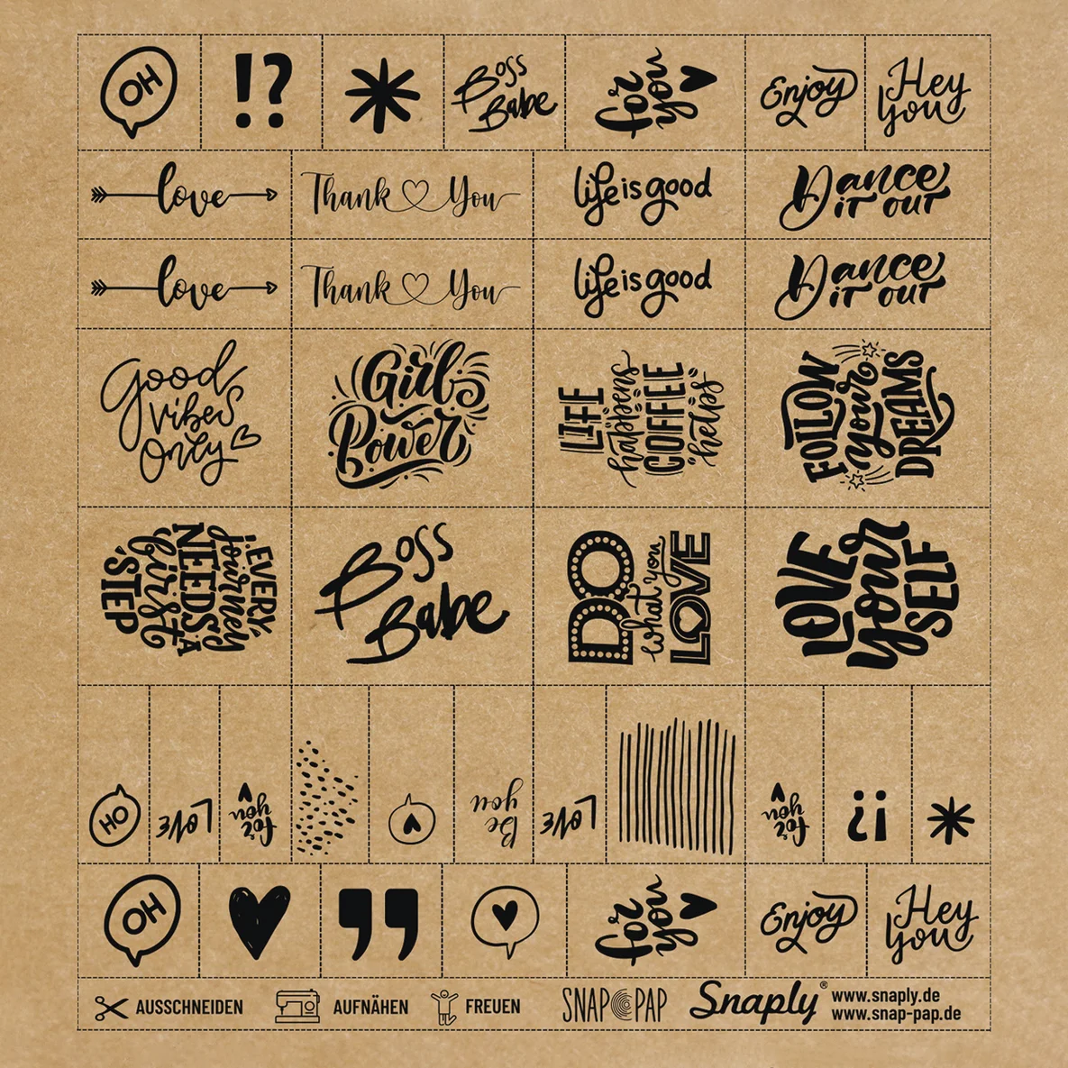 SnapPap Label Bogen Lettering