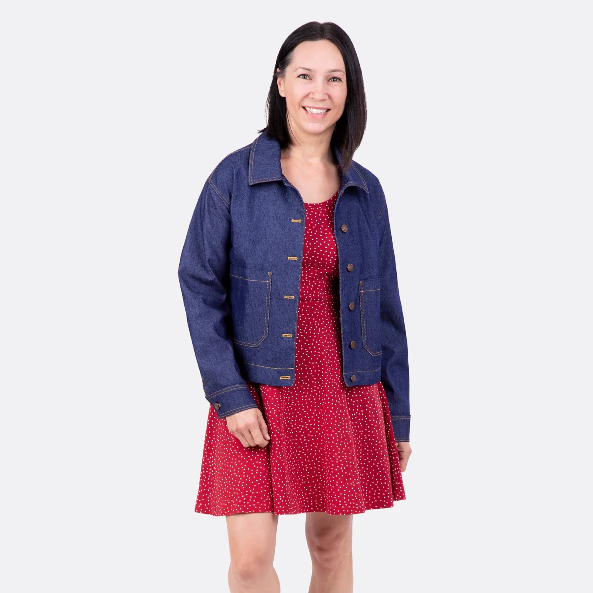 Herbst Outfit selber nähen Jacke Jeans DIY